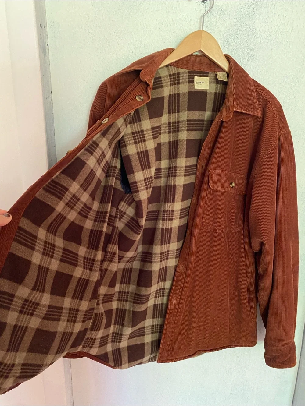 Arrow Men's Corduroy Shirt Jacket in Rust